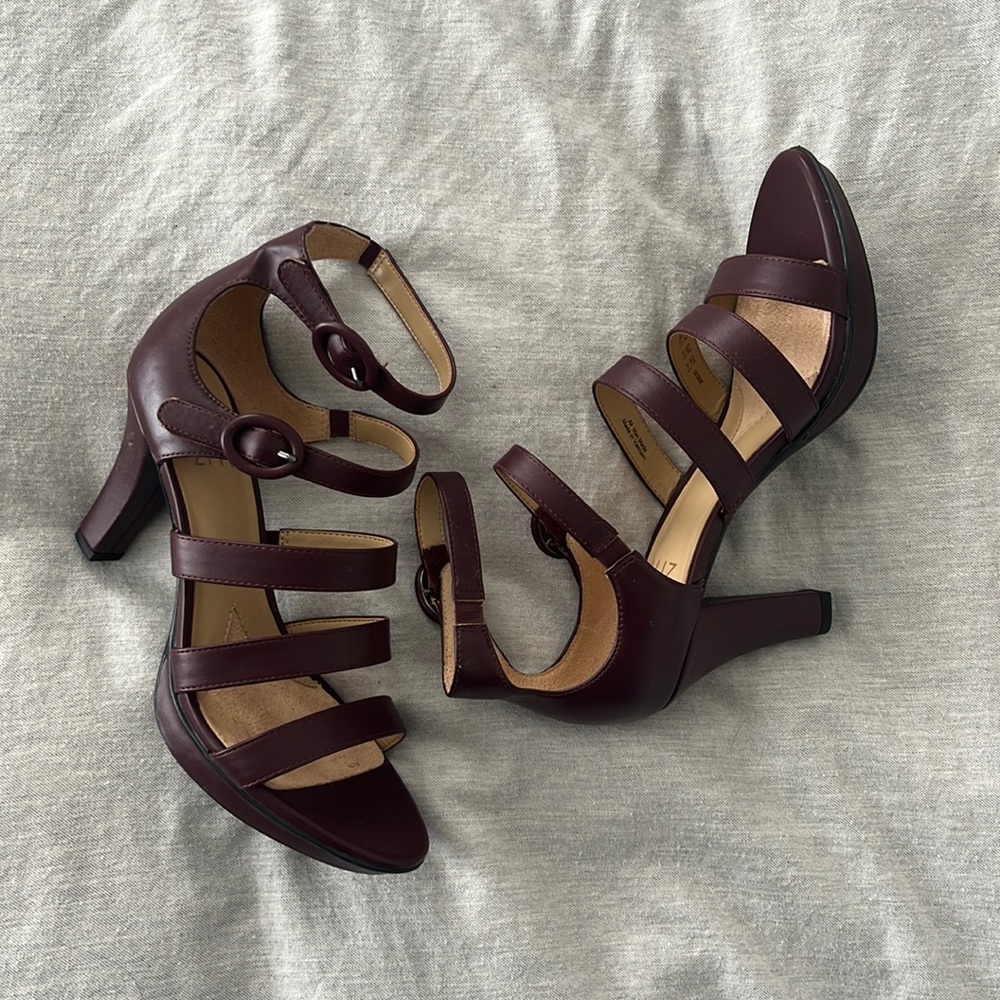 Naturalizer Strappy Heels in Burgundy